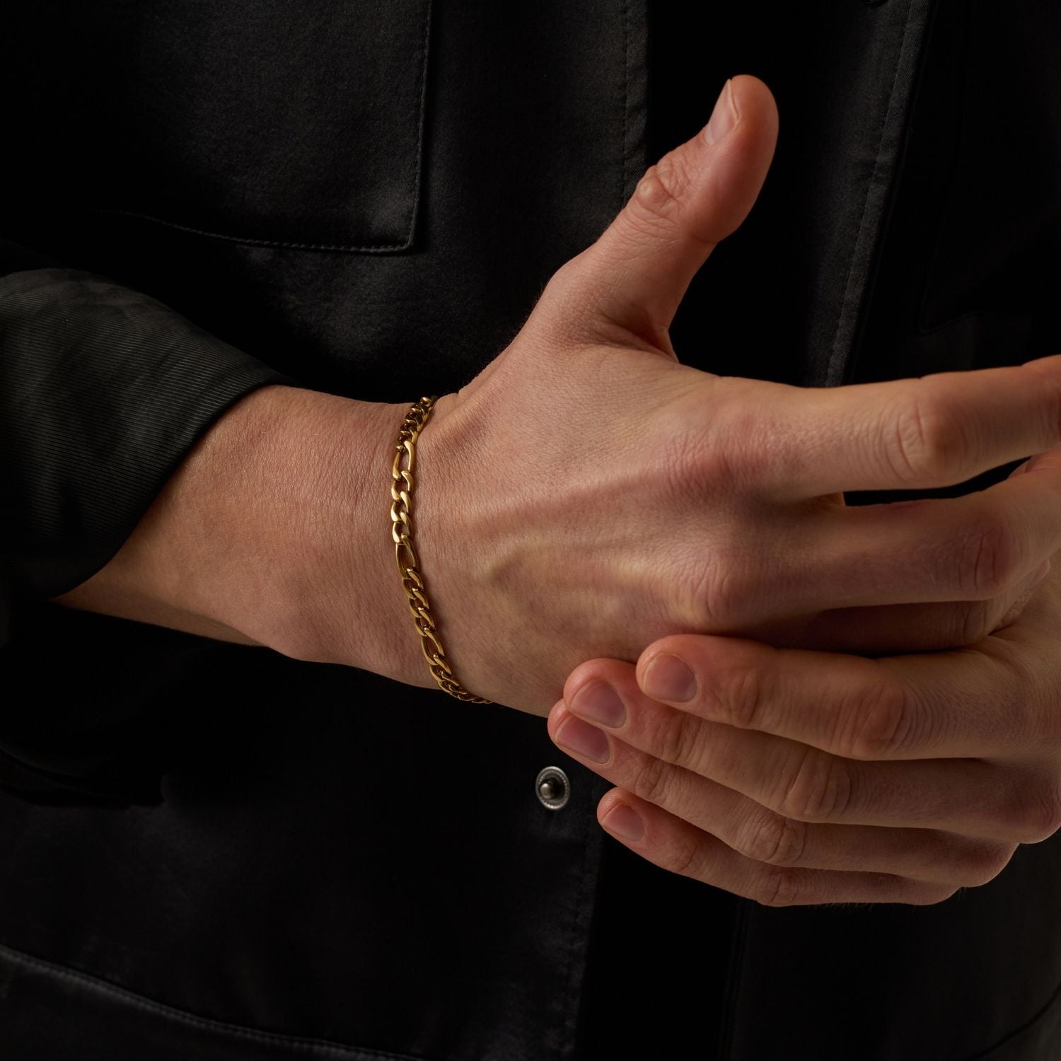 Figaro Bracelet (Gold) 5mm - Image 3