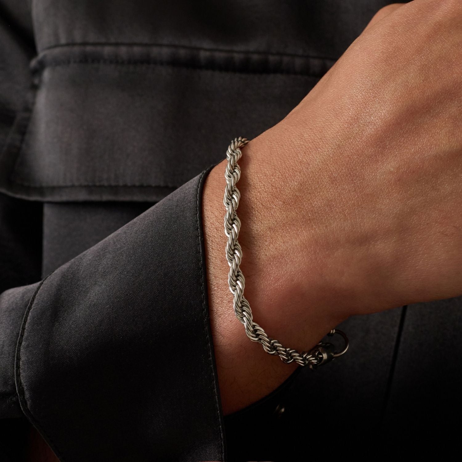 Rope Bracelet (Silver) 5mm - Image 5