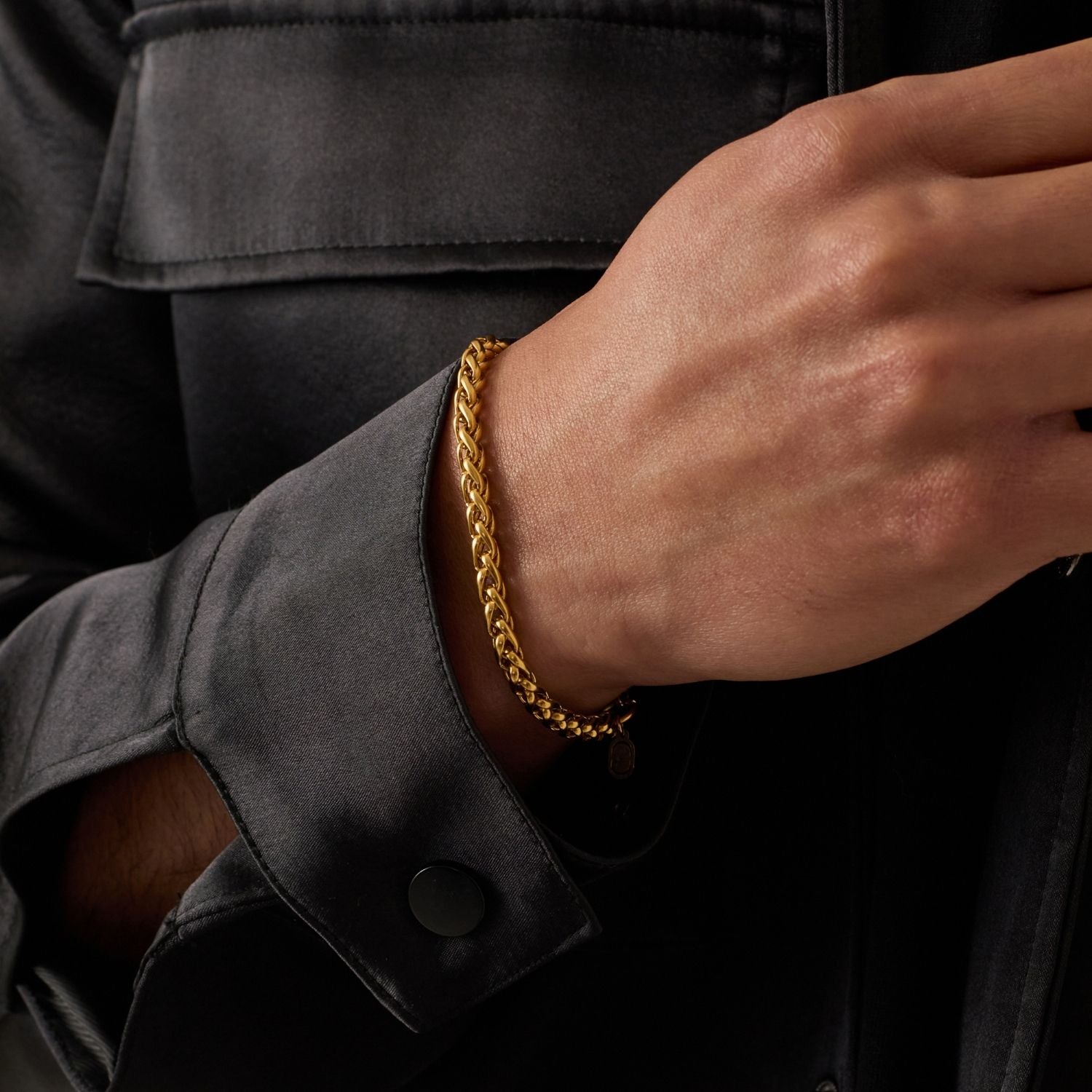 Wheat Bracelet (Gold) 5mm - Image 4