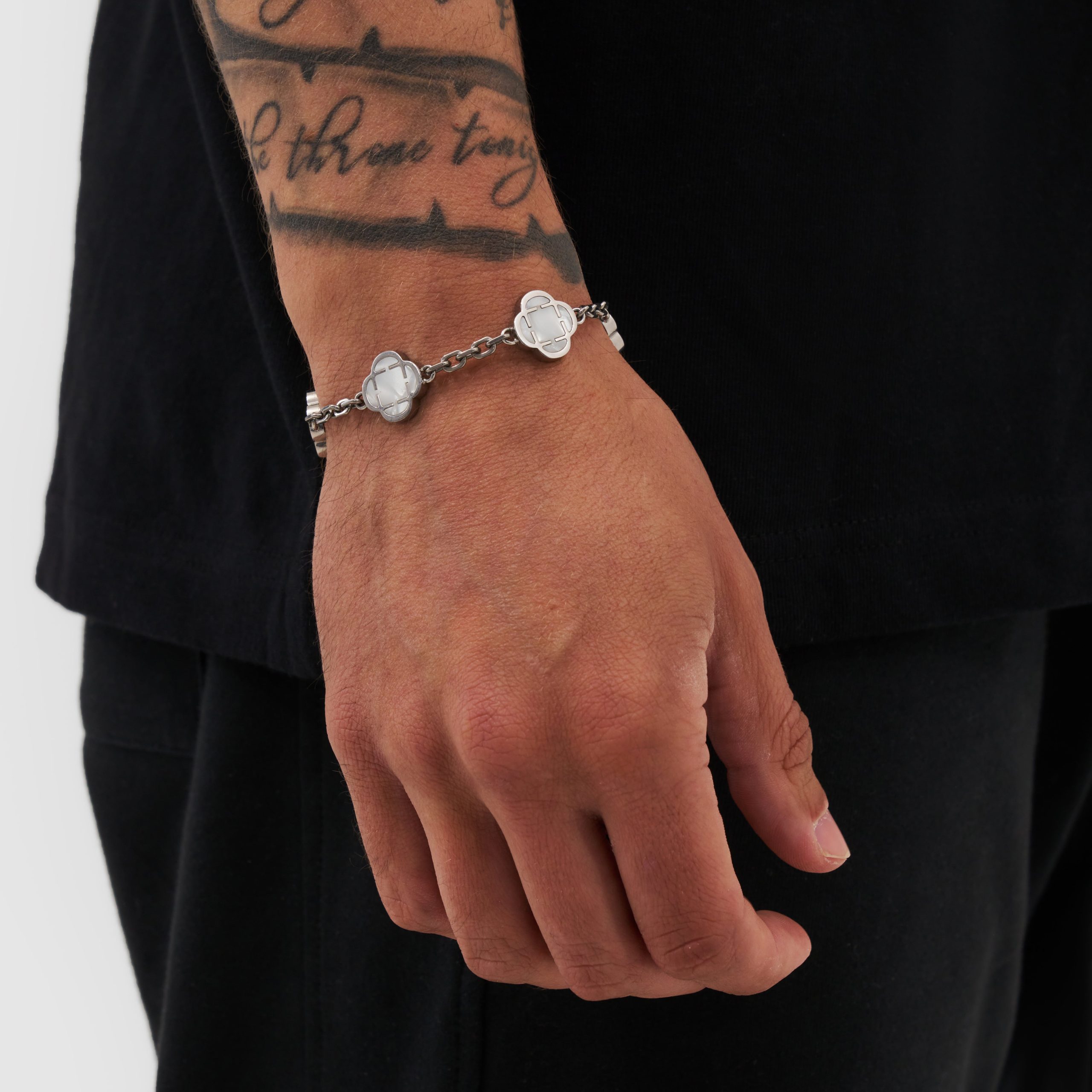 White Clover Stone Bracelet (Silver) - Image 2