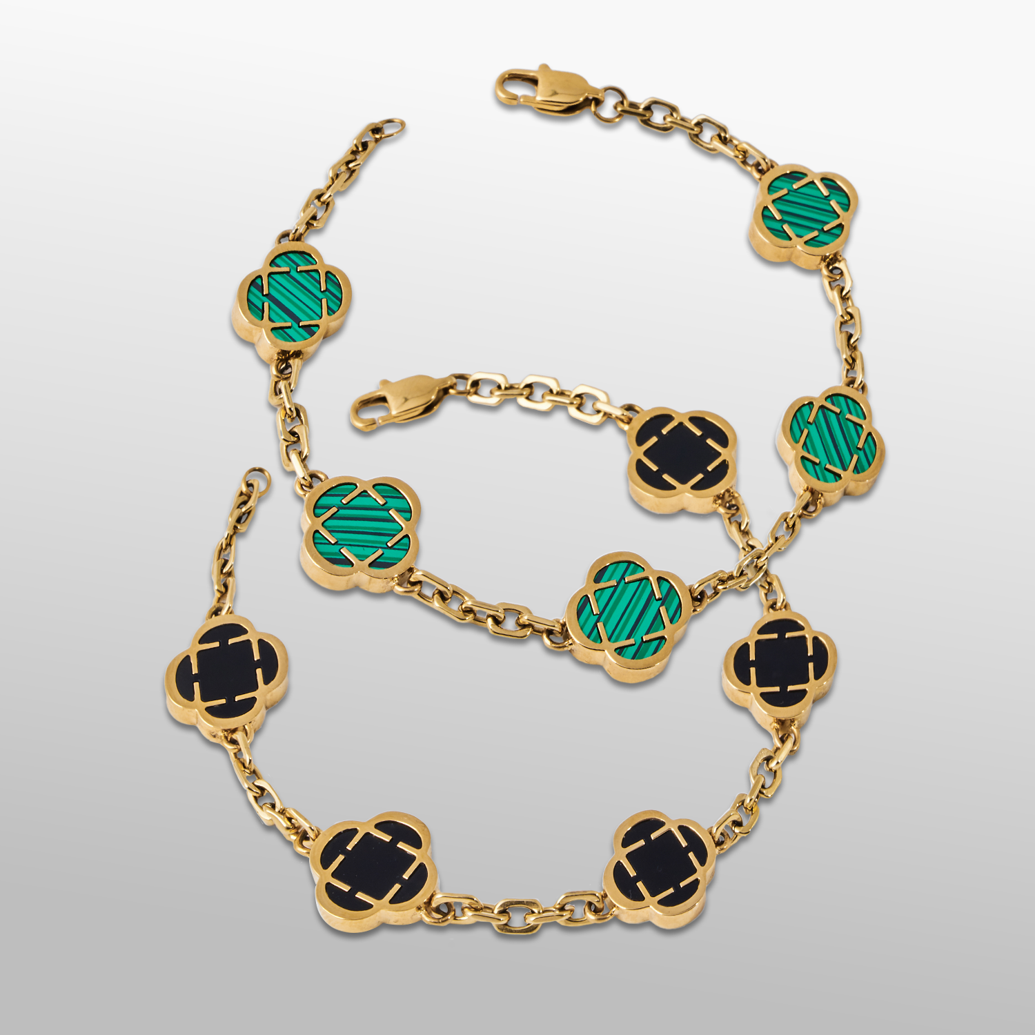 Clover Stone Bracelet Set (Gold) - Image 2