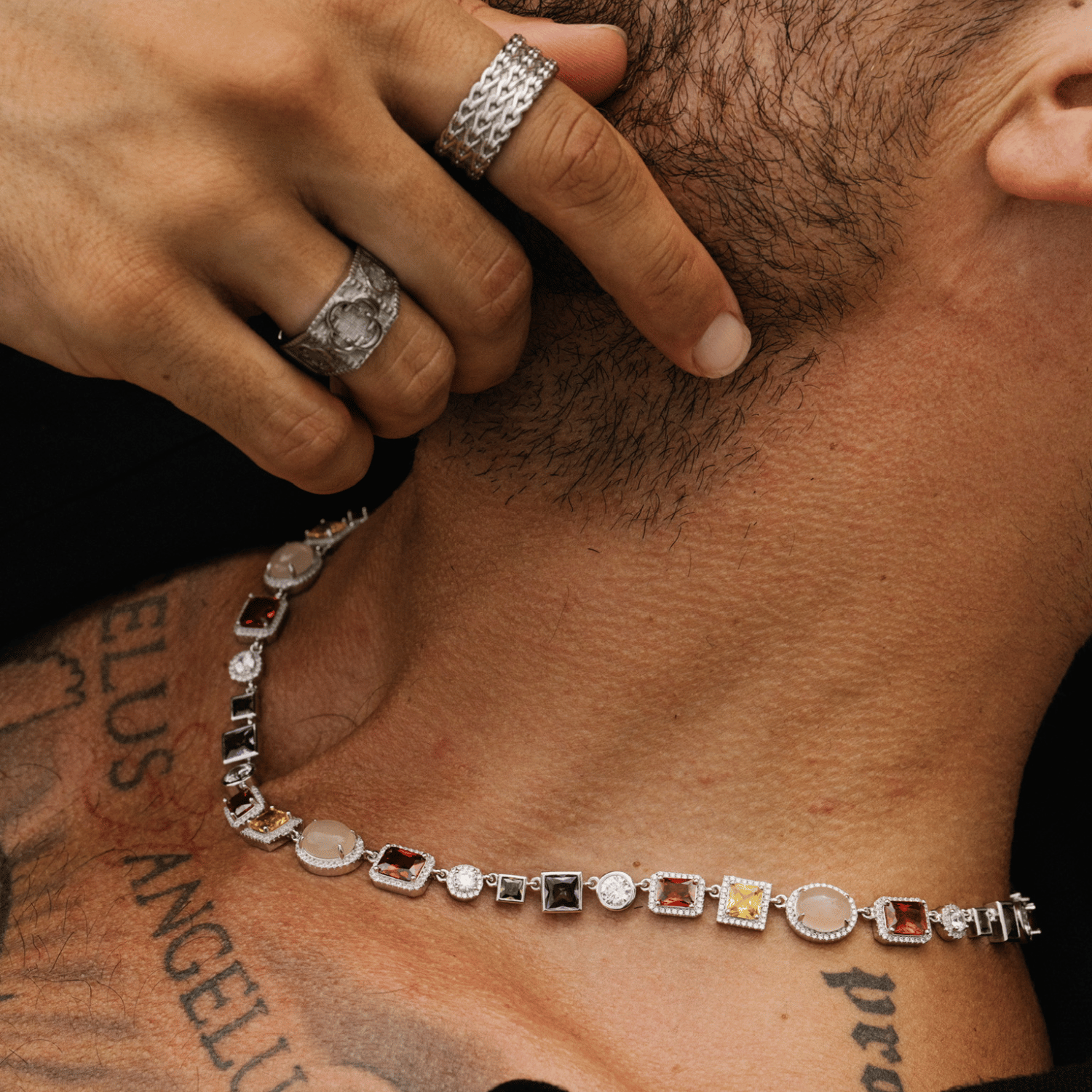 Gemstone Necklace (Silver) - Image 4